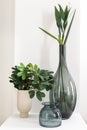 Corner decorated a house with glass and porcelain vases Royalty Free Stock Photo