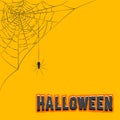 Corner decoration hanging spider web halloween vector illustration Royalty Free Stock Photo