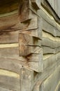 Corner detail of rustic vintage log cabin Royalty Free Stock Photo