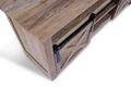 corner detail of teak wood nightstand