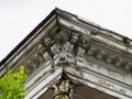 Corner of entablature of Greek Revival home in New Orleans showing details Royalty Free Stock Photo