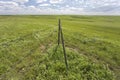 Corner fence post, Flint Hills, Kansas Royalty Free Stock Photo