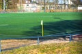 Corner flag in corner kick area of Football Field Royalty Free Stock Photo