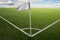 Corner flag on soccer field Royalty Free Stock Photo