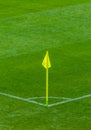 Corner flag on soccer football field Royalty Free Stock Photo