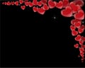 Corner frame of red hearts on a black background for a Valentine's Day Royalty Free Stock Photo