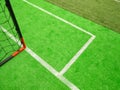 Corner of the goal for indoor soccer field Royalty Free Stock Photo