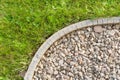 Corner of gravel garden path - construction detail