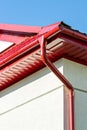 Corner of a house with gutter and roof Royalty Free Stock Photo