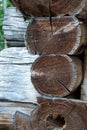 Corner interlocking logs Royalty Free Stock Photo