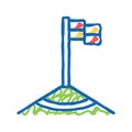 corner kick icon doodle illustration Royalty Free Stock Photo