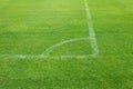 Corner kick of soccer on grass