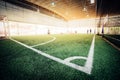 Corner of an indoor football soccer training field Royalty Free Stock Photo