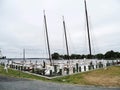 Corner of Marina With Boats Tied to Dock