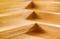 Corner millwork of rasing levels. Wooden stage decoration Royalty Free Stock Photo