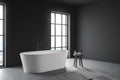 Gray loft bathroom corner with bathtub Royalty Free Stock Photo