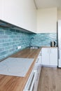 Corner Modern white blue kitchen Royalty Free Stock Photo