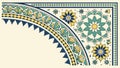 Corner Moroccan Border Design with Ornate Geometric & Floral Patterns, vector design Generative AI Royalty Free Stock Photo