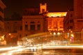 Traffic in night in Rome Royalty Free Stock Photo