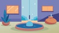 In the corner of the room a small water feature trickled softly adding a calming background noise to the theutic session Royalty Free Stock Photo