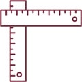 Corner ruler measure graphic vector icon on white Royalty Free Stock Photo