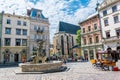 The corner of Rynok Square and view Latin Cathedral