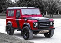 A corner shot of a classic Land Rover Defender Royalty Free Stock Photo