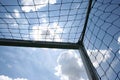 Corner shot of a soccer goal Royalty Free Stock Photo