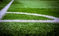 Corner Soccer field or football field texture background. White lines on field