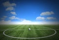 Corner soccer green grass field with blue sky Royalty Free Stock Photo