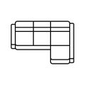 corner sofa top view line icon vector illustration Royalty Free Stock Photo