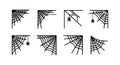 Corner Spider Web Vector Icons with Spiders Royalty Free Stock Photo