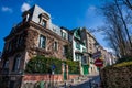 Corner on the steep streets of the famous Montmartre