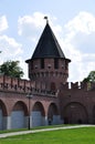 Corner tower and brick wall. Tula Kremlin.