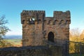 Corner tower of Medieval fortress called `Burg Steinsberg` in village of Weiler, a suburb of city Sinsheim