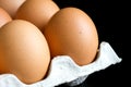 Corner of a tray of eggs