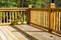 Corner of a wood deck Royalty Free Stock Photo