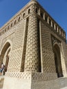 Corner of the zoroastrian mausoleum of Ismail Samani to Bukhara in Uzbekistan.