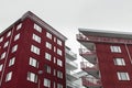 Corners of modern dark red buildings Royalty Free Stock Photo