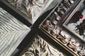 Corners of ornamental vintage picture frames. Baroque style. Details of classic wooden art frames. Royalty Free Stock Photo
