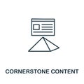 Cornerstone Content outline icon. Thin line concept element from content icons collection. Creative Cornerstone Content icon for