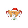 Cornes de gazelle humble Santa Cartoon character having candies