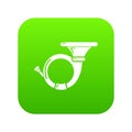 Cornet icon green vector