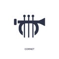 cornet icon on white background. Simple element illustration from music concept