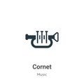 Cornet vector icon on white background. Flat vector cornet icon symbol sign from modern music collection for mobile concept and