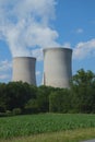 Cornfield Next to Nuclear Power Plant Royalty Free Stock Photo