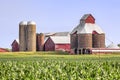 Cornfield, Silos, and Barns Royalty Free Stock Photo