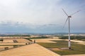 Cornfields and wind turbines Royalty Free Stock Photo