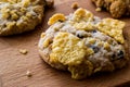 Cornflake Cookies on wooden surface. Royalty Free Stock Photo