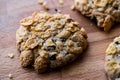 Cornflake Cookies on wooden surface. Royalty Free Stock Photo